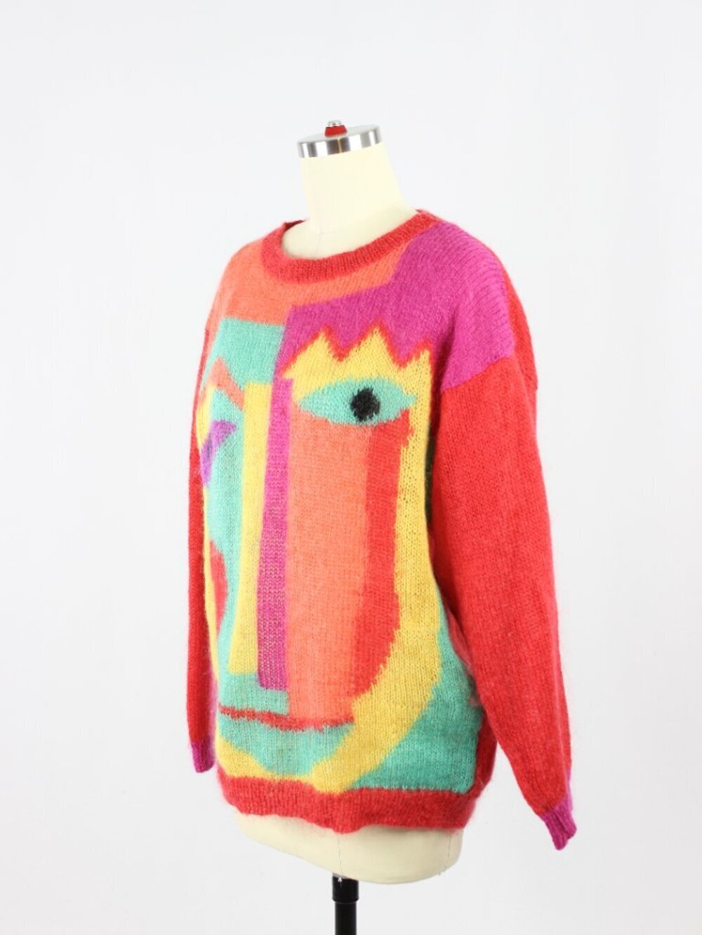 Vintage 80's RENEE TENER for JEANNE PIERRE Art Picasso Mohair Sweater, Size M - Picture 4 of 13